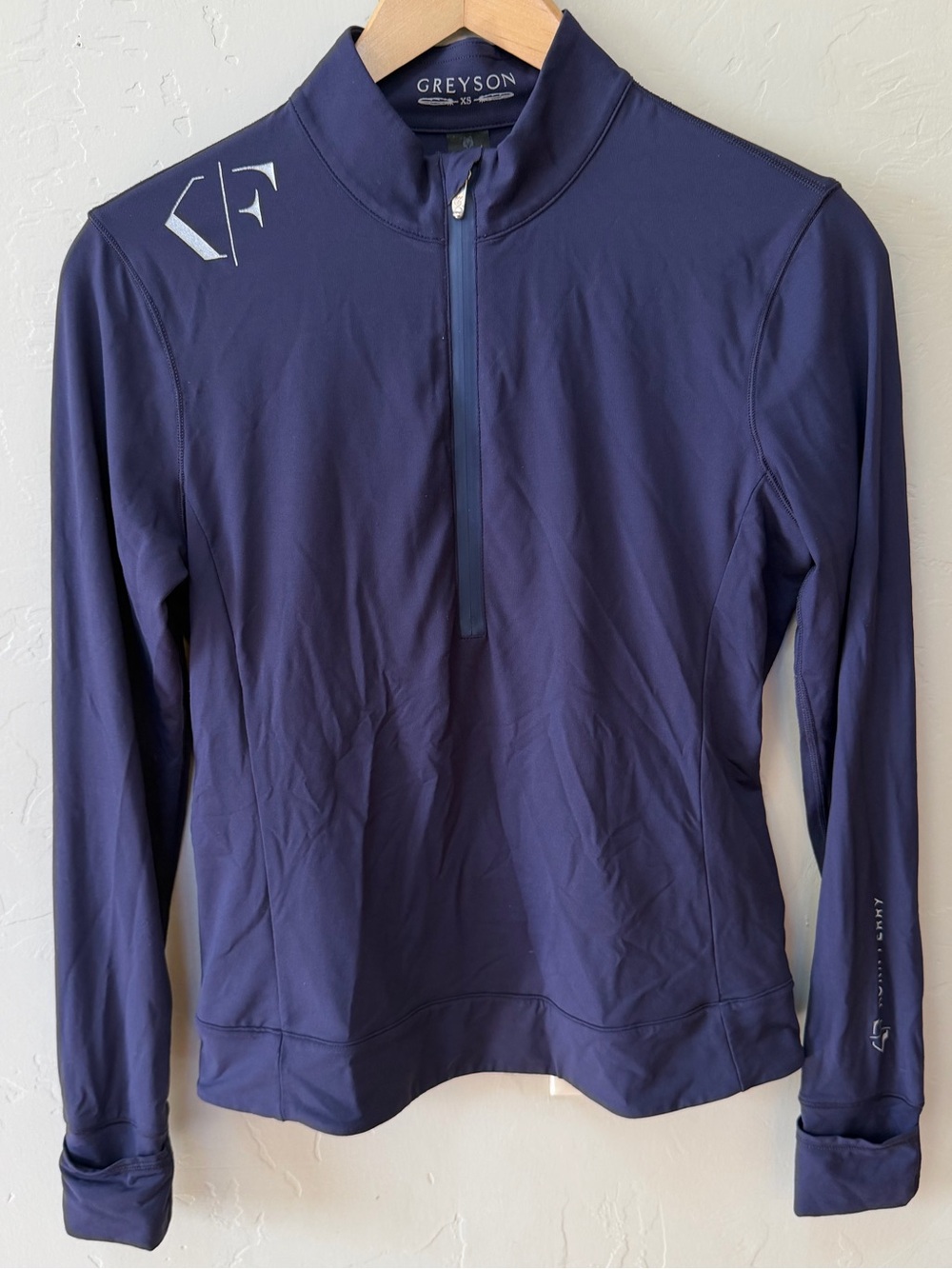 Greyson 1/4 Zip Long Sleeve Golf Top Shirt Womens Size XS Korn Terry LOGO
